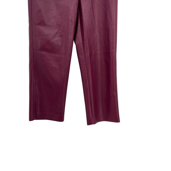 Aritzia Babaton Command Cropped Pants Trouser Vegan Faux Leather Purple Size 0 - Picture 5 of 11
